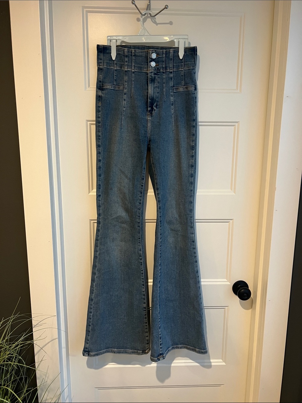 We The Free High-Rise Flared Jeans in Washed Blue